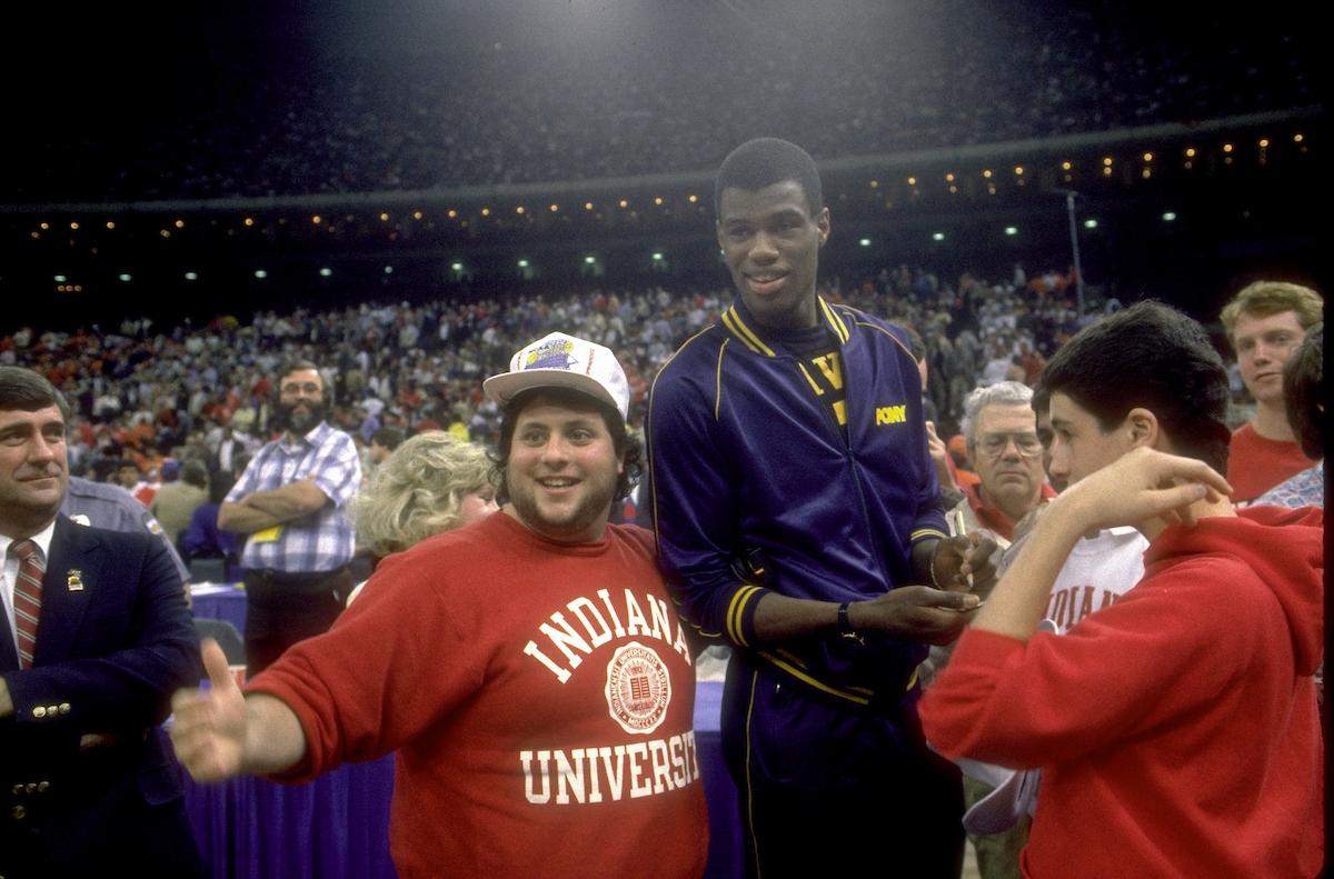 Indiana fans with Robinson before the 1987 Final Four.