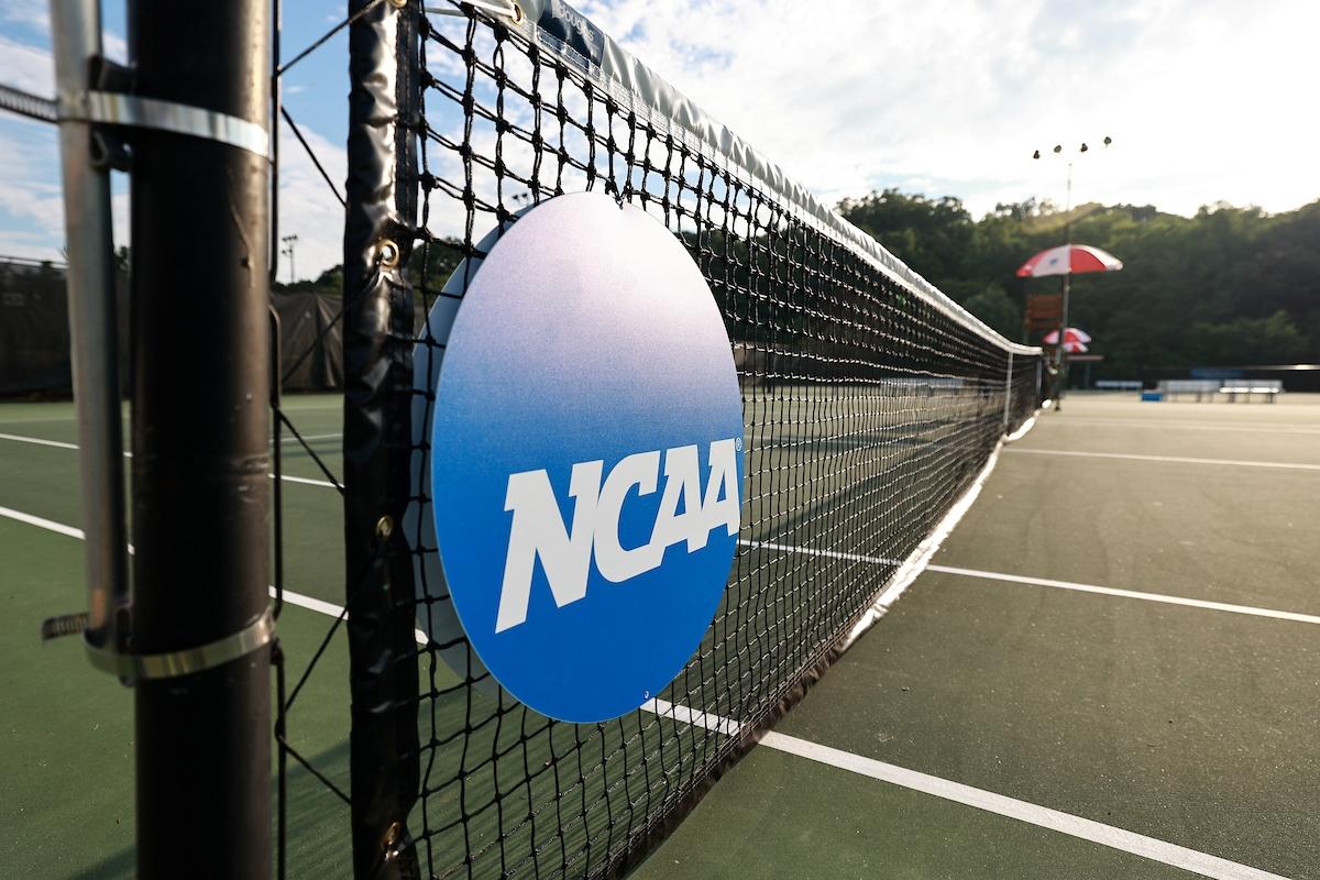 NCAA logo on tennis net