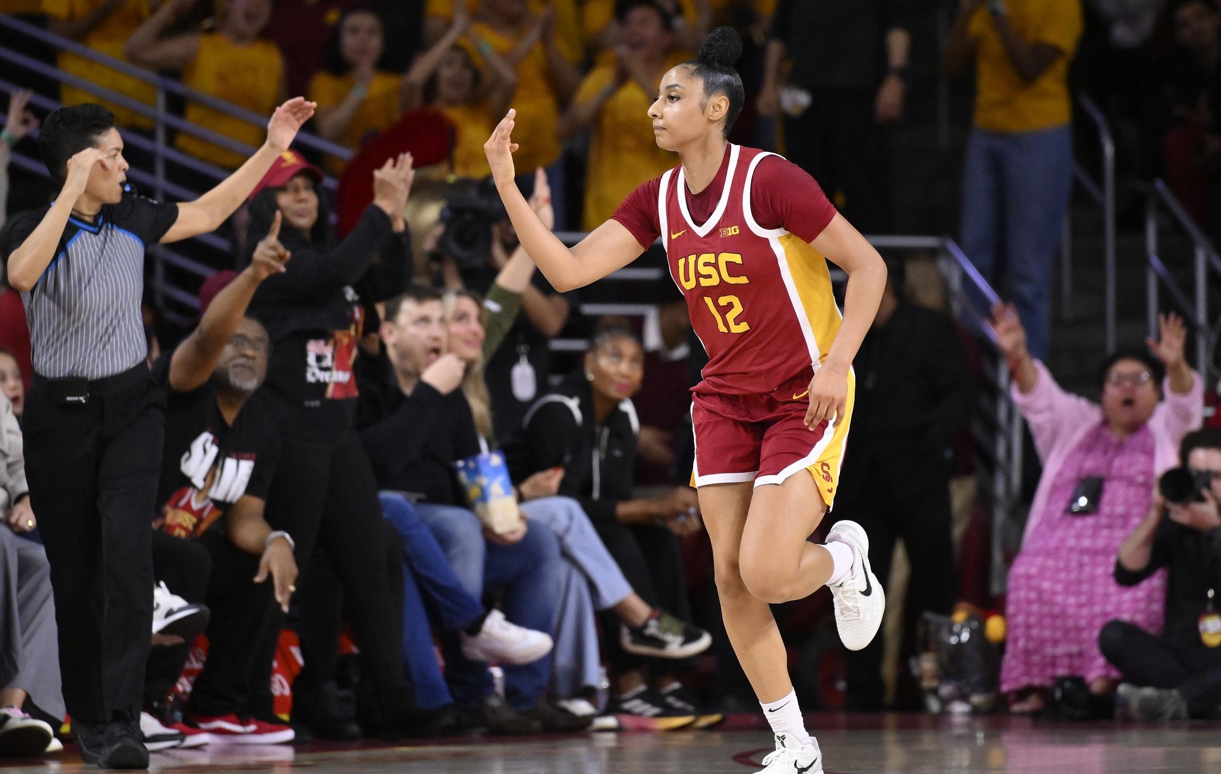 Juju Watkins celebrates in win over UCLA