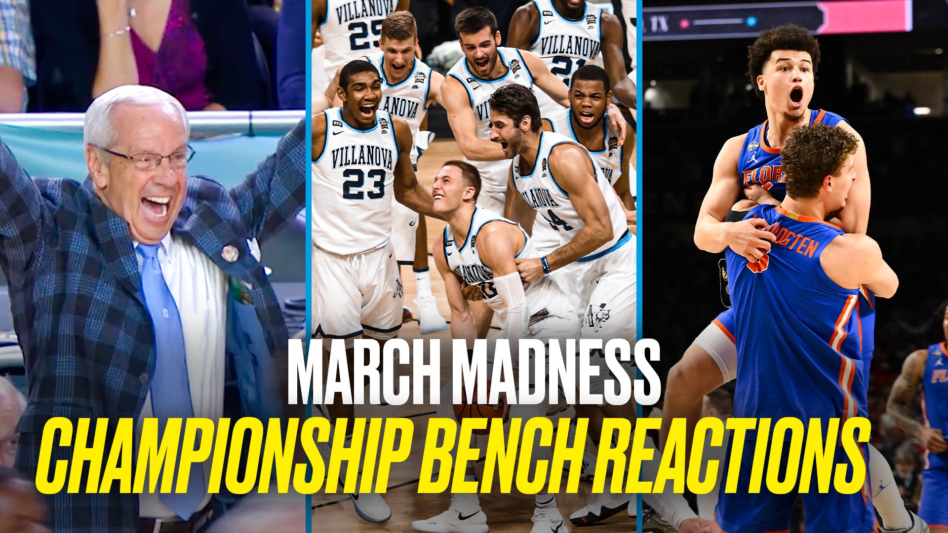 Final buzzer bench reactions from last 20 years of March Madness